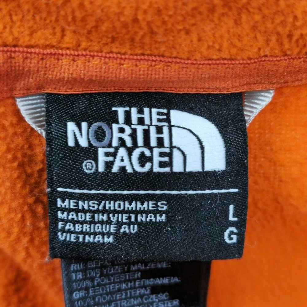The North Face Fleece Lightweight 1/4 Zip Orange‎ Pullover Jacket Men's Large